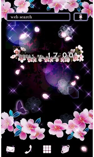 Sakura Night Theme +HOME Screenshot 0