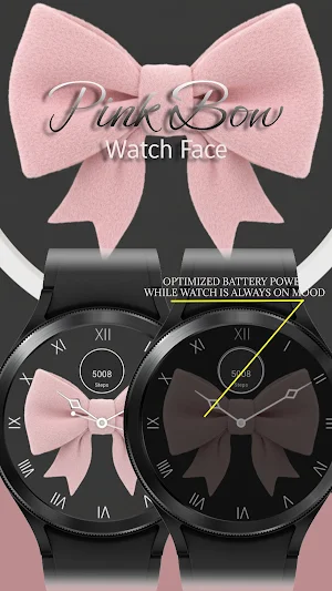 Pink Bow 5 - Watch Face Screenshot 2
