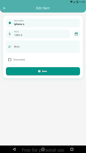 Shopping Journal Screenshot 3