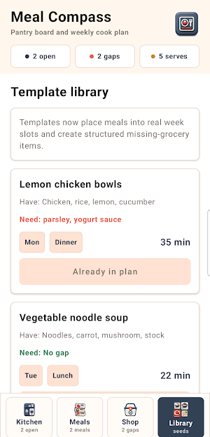 Meal Compass Screenshot 2