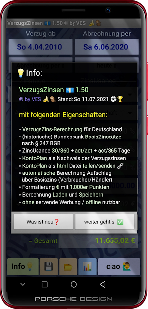 VerzugsZinsen Screenshot 2