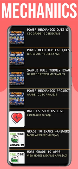 Power Mechanics Grade 10 Exams Screenshot 2