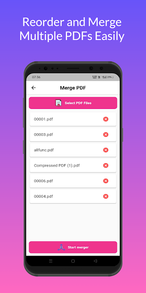 PDF Merger App Screenshot 1