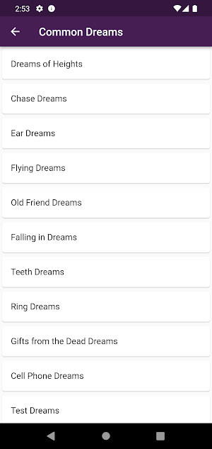 Dream Meanings - Dictionary Screenshot 2