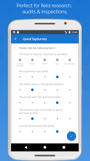 QuickTapSurvey Offline Survey Screenshot 1