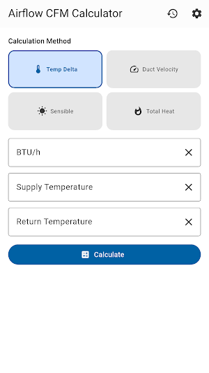 HVAC Airflow CFM Calculator Screenshot 0