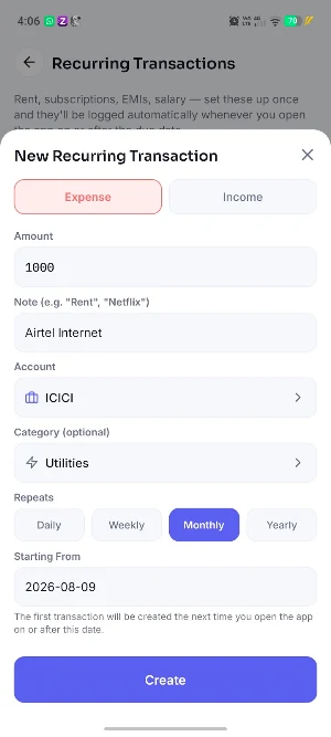 Tracko - Expense Tracker Screenshot 2