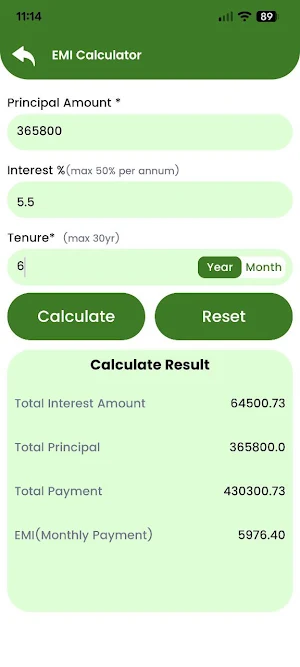 LoanPrime- EMI Loan Calculator Screenshot 3