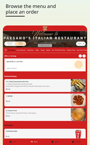 Paesano's Pizza Screenshot 1