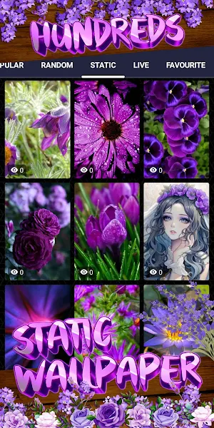 purple flower wallpaper Screenshot 3