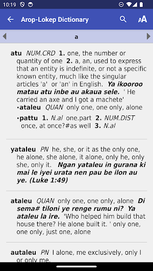 Arop-Lokep Dictionary Screenshot 3