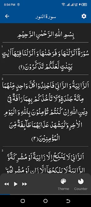 Surah Noor سورة النور Screenshot 1