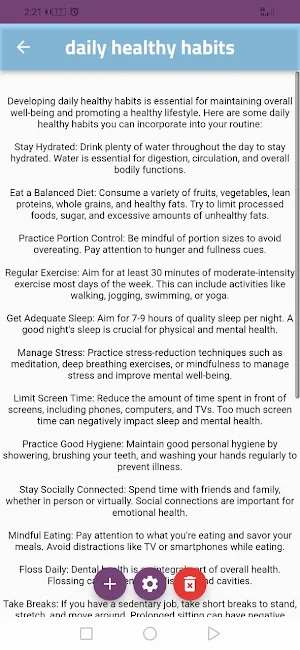 daily healthy habits Screenshot 1