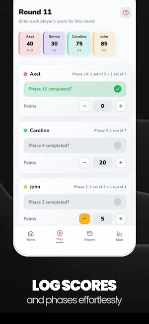 Phase 10 Score Keeper, Counter Screenshot 1
