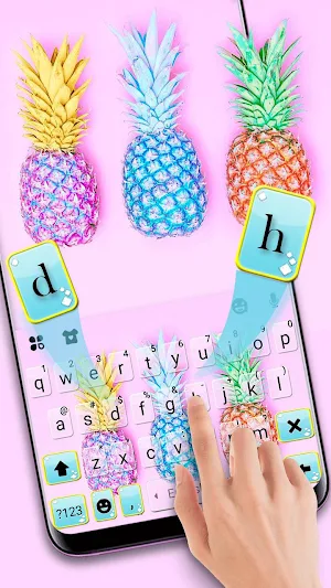 Colorful Pineapples Keyboard Theme Screenshot 0