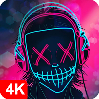 Neon Mask Wallpaper Parallax
