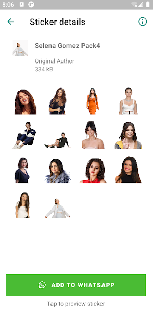 Selena Gomez Stickers Screenshot 2