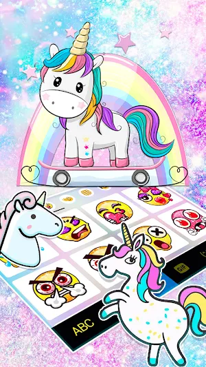 Galaxy Skate Unicorn Keyboard Theme Screenshot 3
