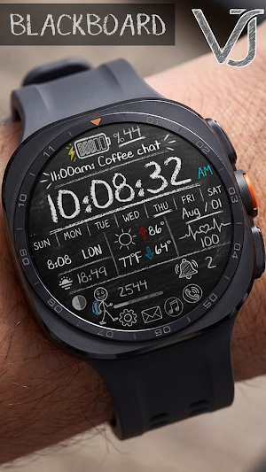VJ-BLACKBOARD WATCH FACE Screenshot 0