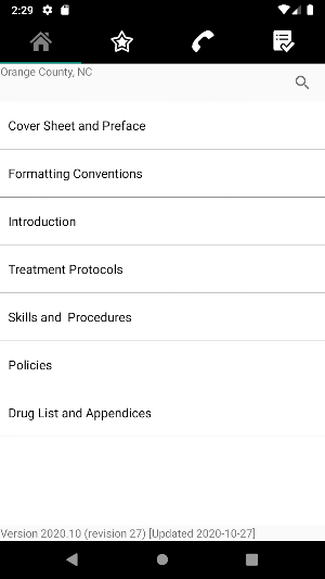 Orange County NC EMS Protocols Screenshot 2