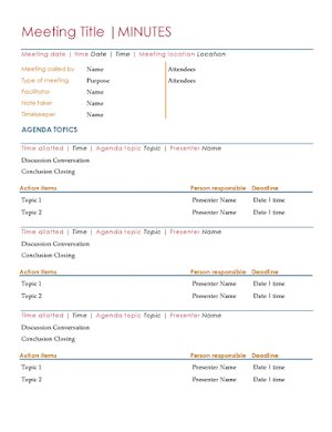 Meeting Templates Screenshot 3