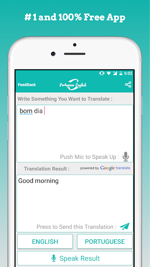 Portuguese English Translator Screenshot 0