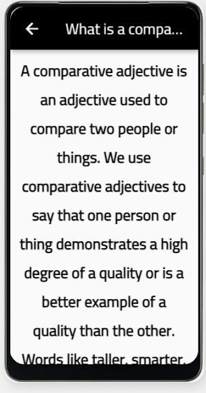 comparative adjective Screenshot 0