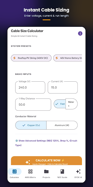 Cable Size Calculator Screenshot 0