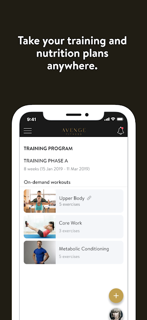 Avenge Fitness Trainer App Screenshot 2