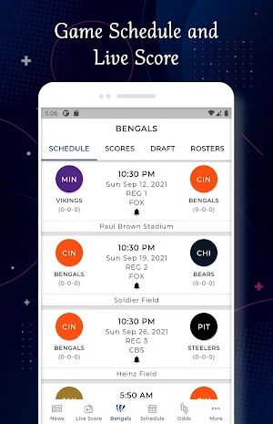 Cincinnati - Football Live Score & Schedule Screenshot 1