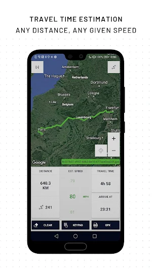 Wayfarer GPX Travel Time Estimation Screenshot 1