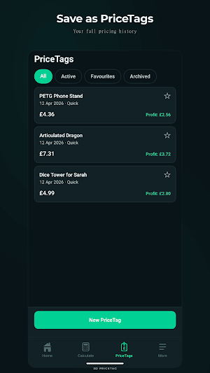 3D PriceTag: 3D Print Pricing Screenshot 2
