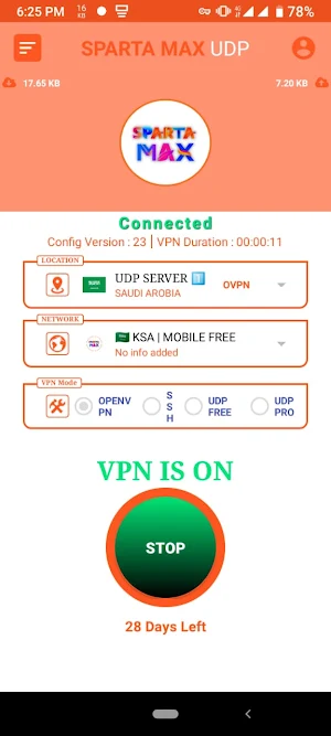 SPARTA Max UDP Screenshot 3