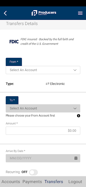 Producers Bank & Trust Mobile Screenshot 2
