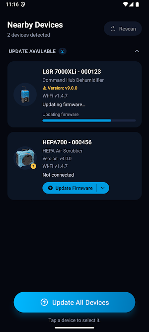 Dri-Eaz Sync Screenshot 2