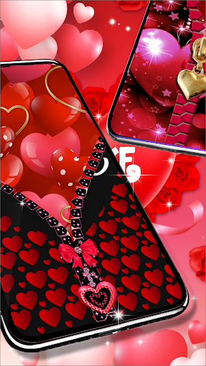 Heart Zipper Screen Lock Screenshot 2