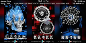Skull On Fire Clock Widget Collection Screenshot 3