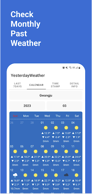 Yesterday Weather In Korea Screenshot 2
