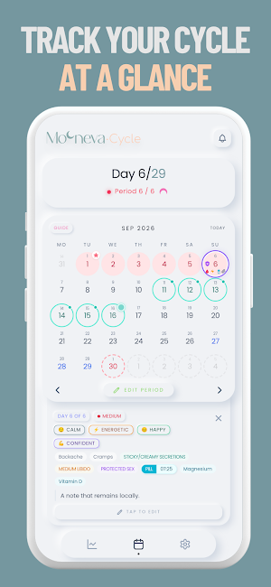 Mooneva Private Period Tracker Screenshot 0