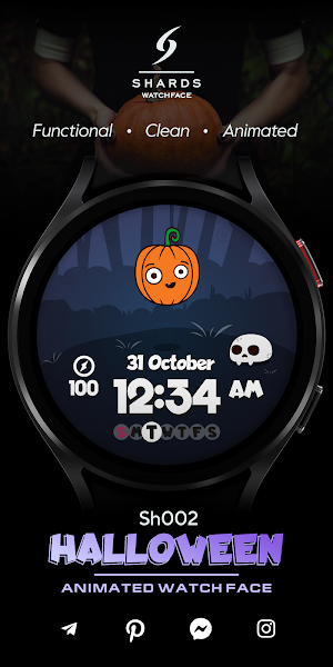 SH002 Watch Face, WearOS watch Screenshot 0