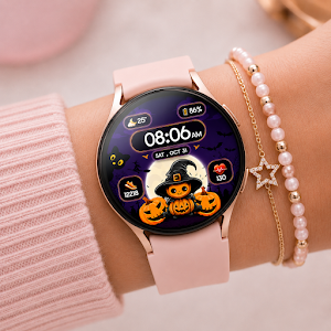 Cute Witch Digital Watch Face Screenshot 2