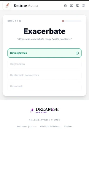 YDS Kelime Avcısı - AI Coach Screenshot 2