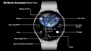 3D Earth Animated - Watch Face Screenshot 0