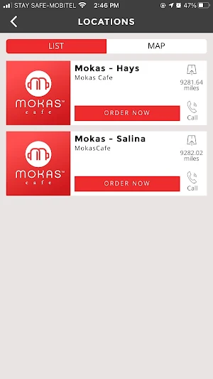 Mokas Cafe Mobile Ordering Screenshot 1