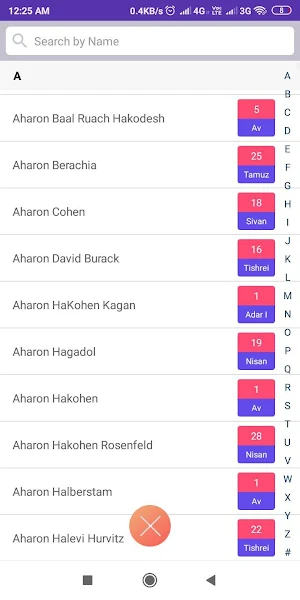 Gedolim Yartzeits Screenshot 3