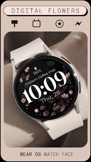 Digital Flowers watch face Screenshot 1