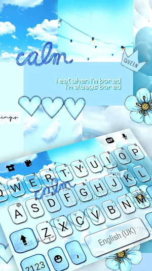 Blue Aesthetic Keyboard Background Screenshot 0