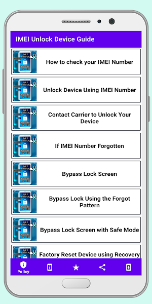 IMEI Unlock Device Guide Screenshot 0