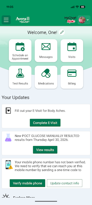 Avera MyChart Screenshot 1