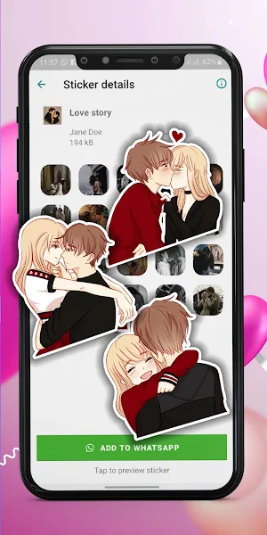 Cute couple stickers for WAStickersApp Screenshot 3